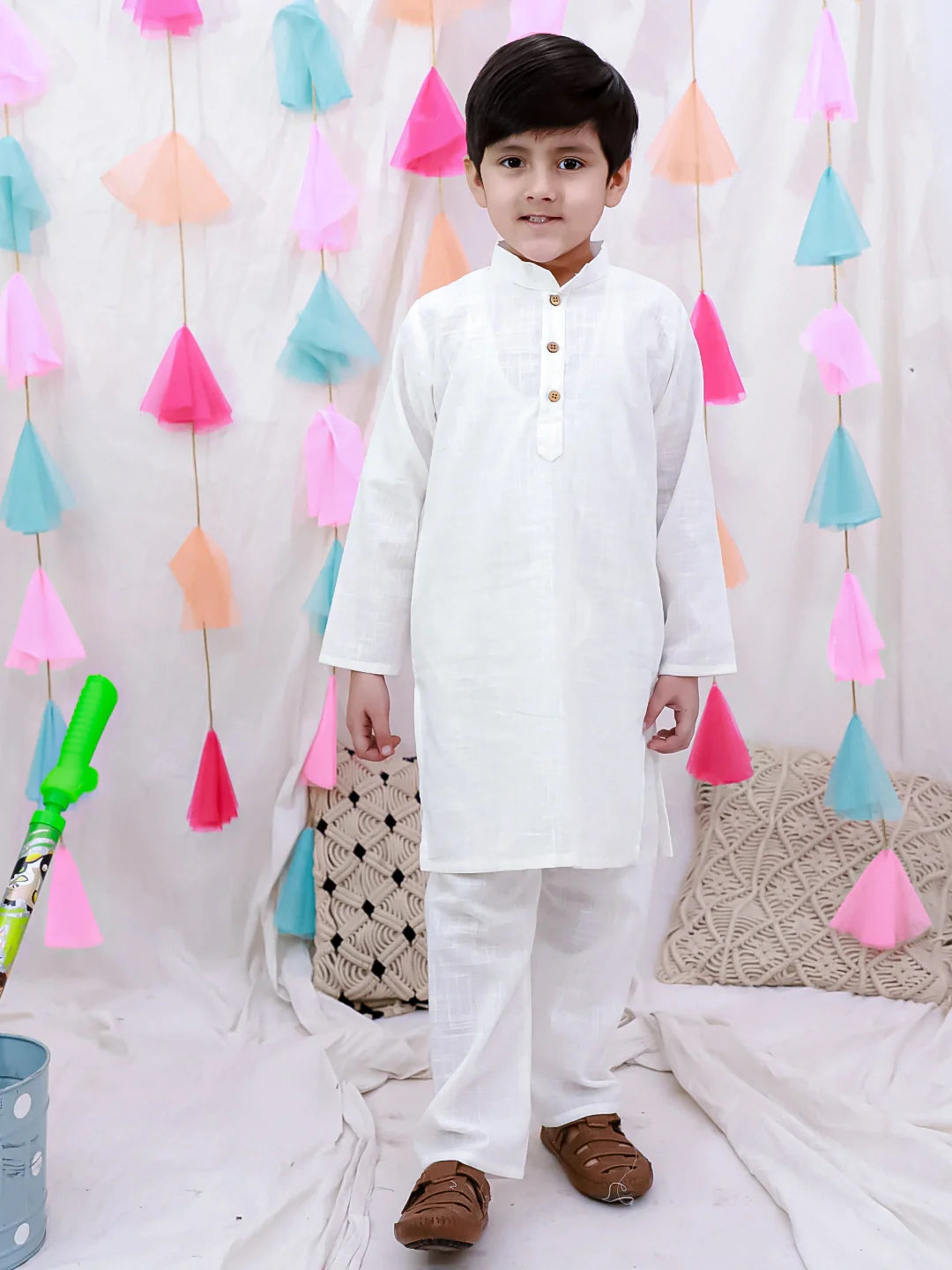 Kurta Pajama Set for Boys - White | BH26KP18WHA