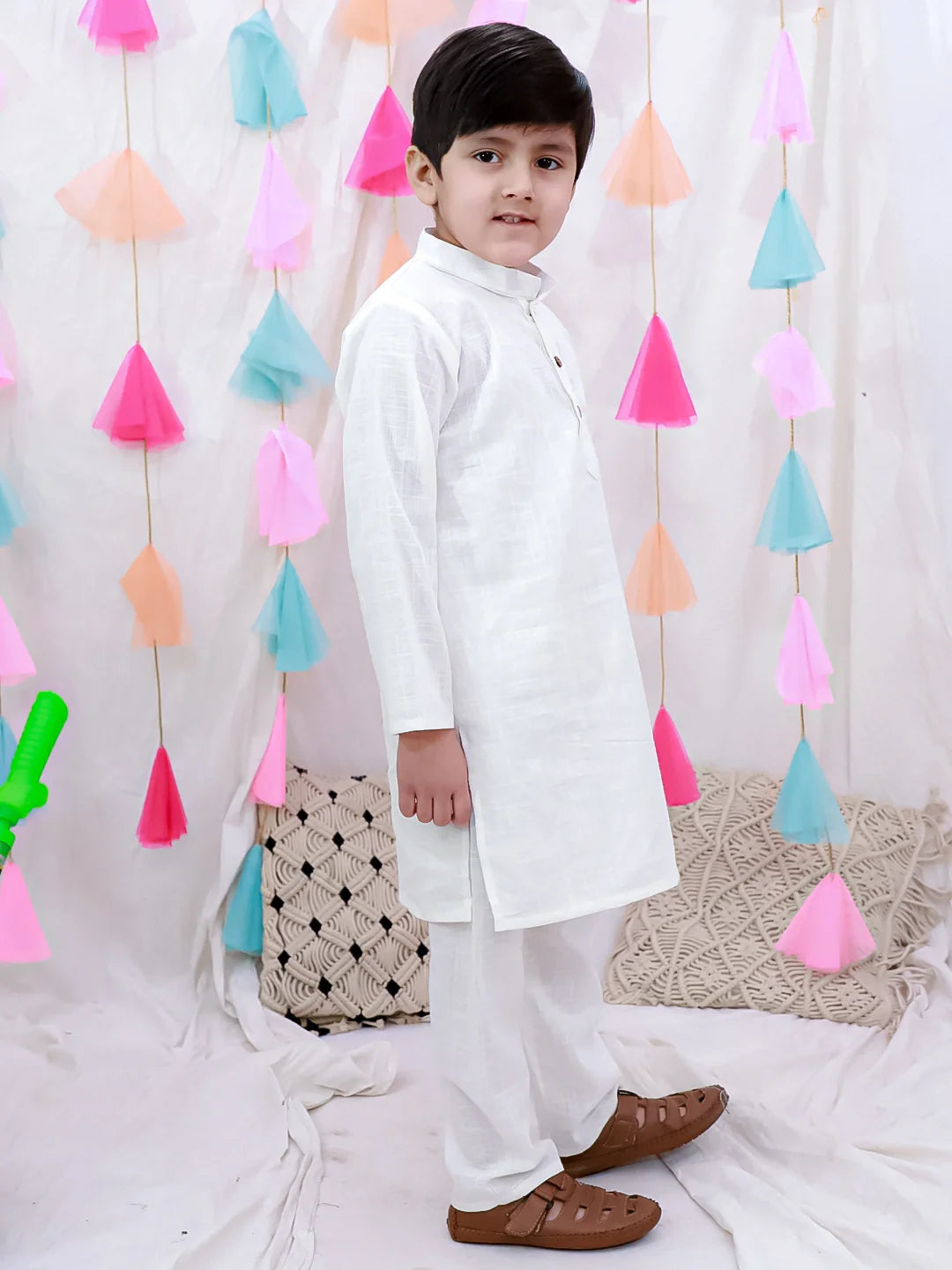 Kurta Pajama Set for Boys - White | BH26KP18WHA | DesiQlo