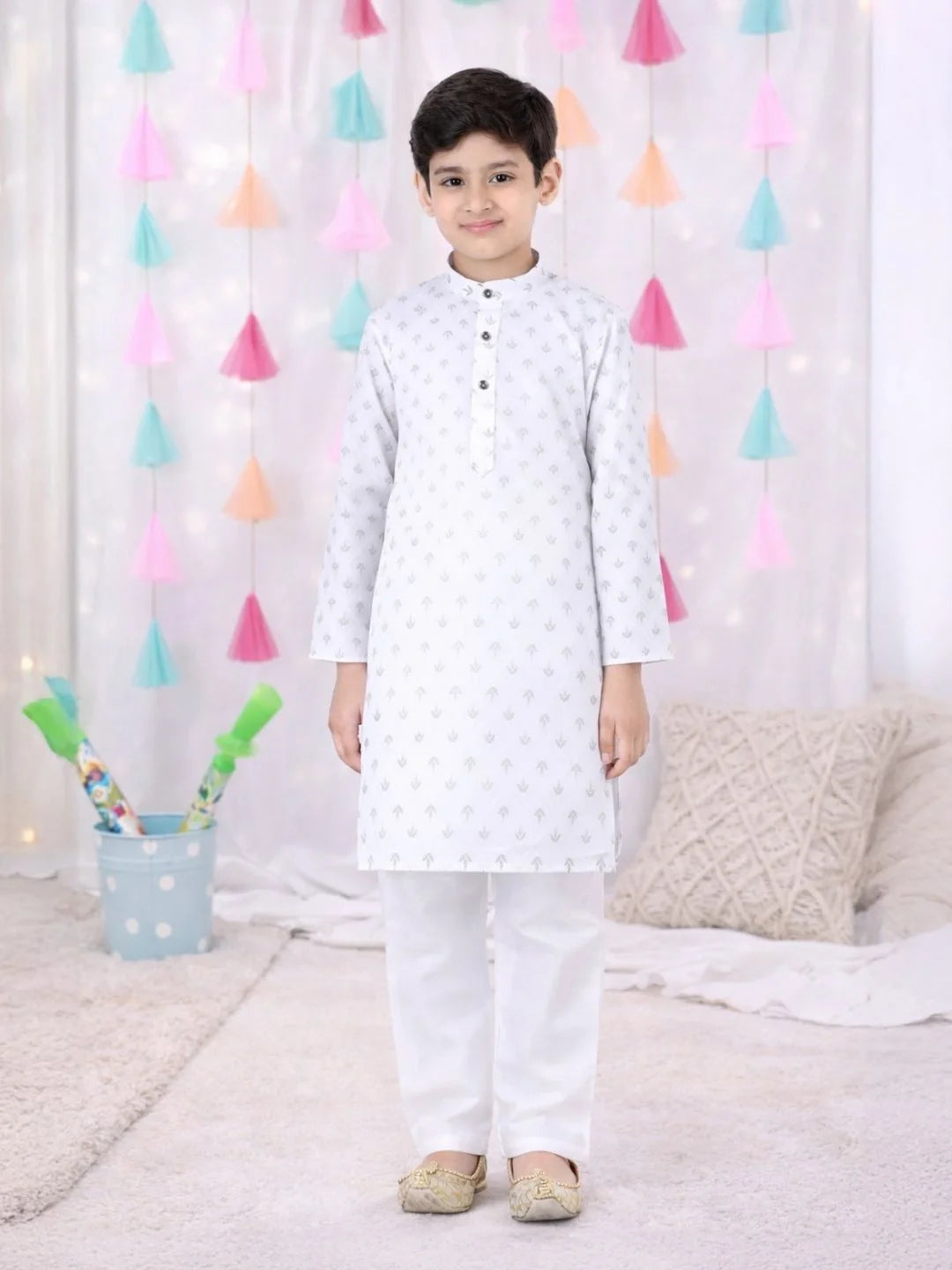 Kurta Pajama Set for Boys - White | BH26KP20WHA | DesiQlo