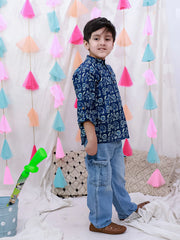 Short Kurta for Boys - Indigo | BH26SK04INA