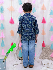 Short Kurta for Boys - Indigo | BH26SK04INA