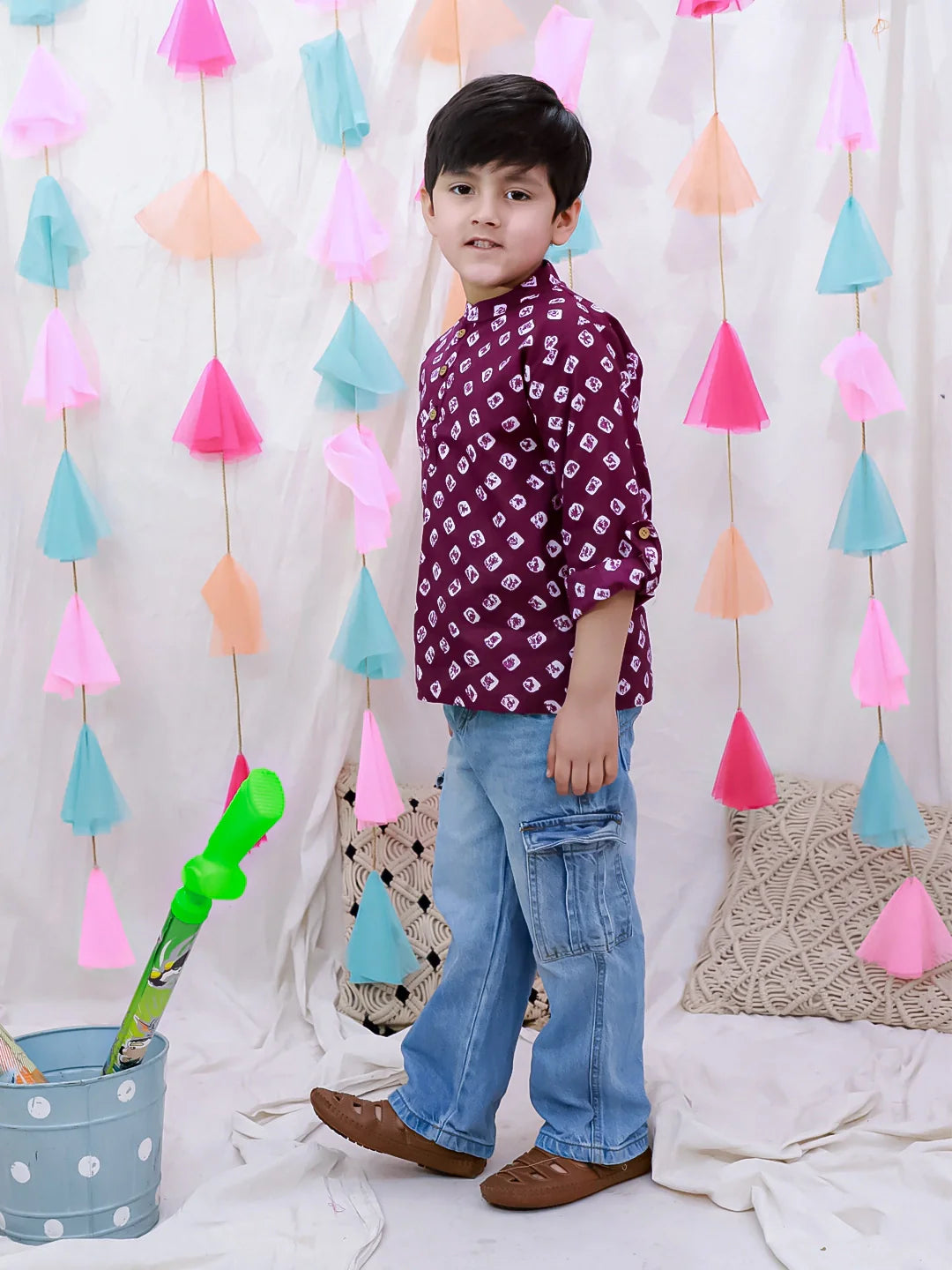 Short Kurta for Boys - Indigo | BH26SK04INA | DesiQlo