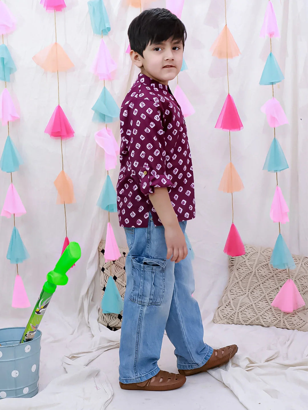 Short Kurta for Boys - Indigo | BH26SK04INA | DesiQlo