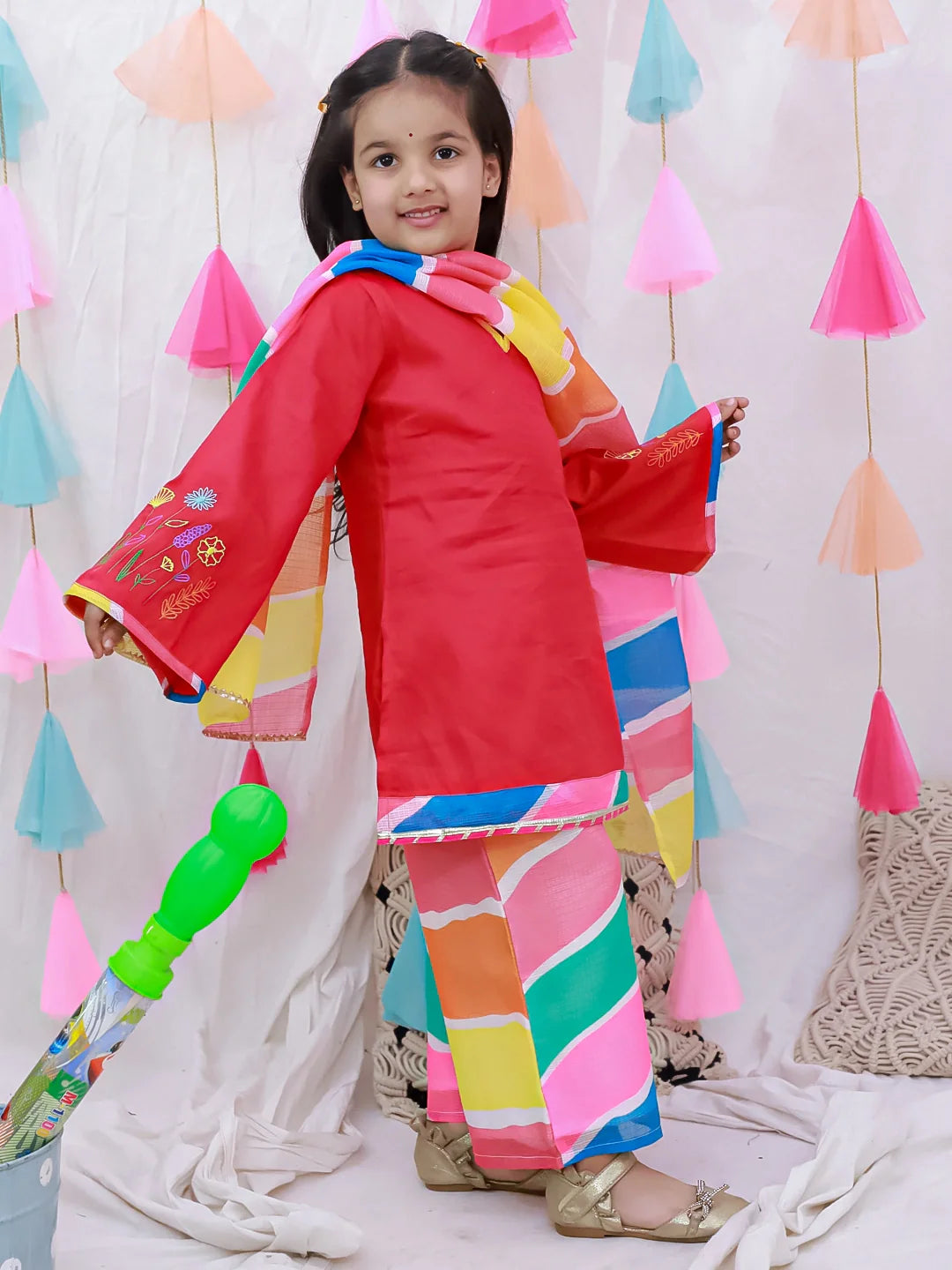 Ethnic Suit Set for Girls - Red | BH26SU28RDA | DesiQlo