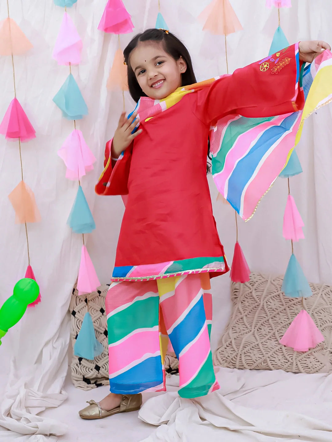 Ethnic Suit Set for Girls - Red | BH26SU28RDA | DesiQlo