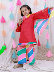 Ethnic Suit Set for Girls - Red | BH26SU28RDA