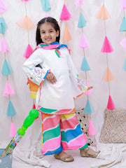 Ethnic Suit Set for Girls - White | BH26SU28WHA