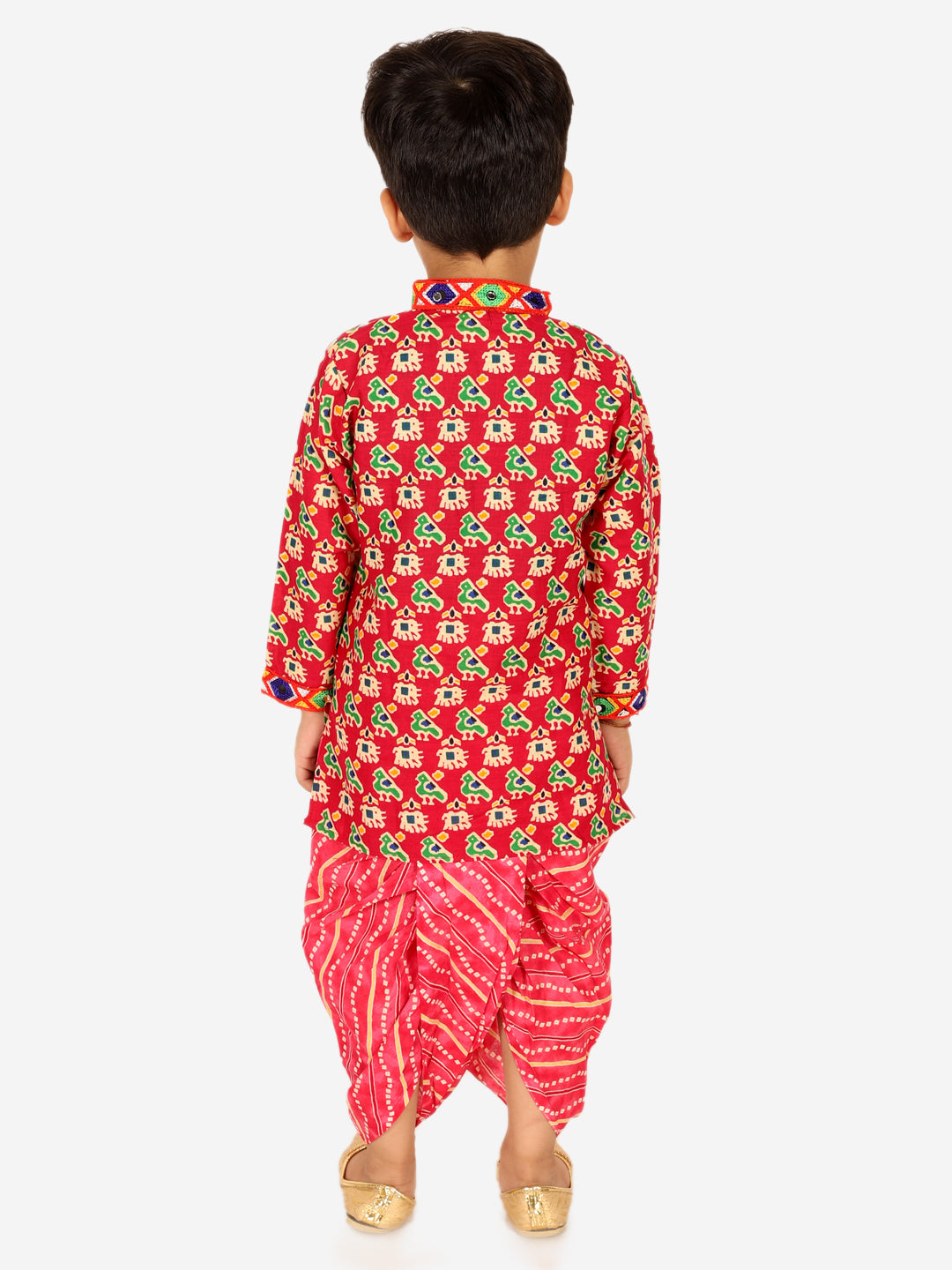 Cotton Dhoti Kurta Set for Boys - Pink | BJ23DK51PIA | DesiQlo