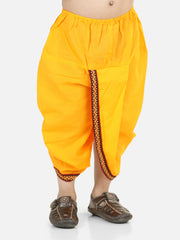 Cotton Dhoti Kurta Set for Kids - Yellow | BJ23KS15YWA