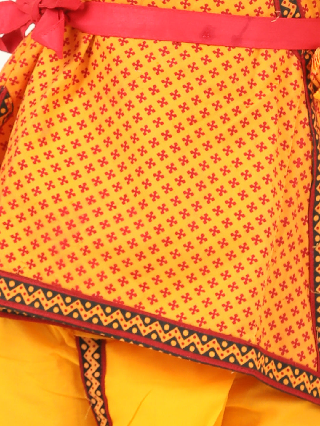 Cotton Dhoti Kurta Set for Kids - Yellow | BJ23KS15YWA | DesiQlo