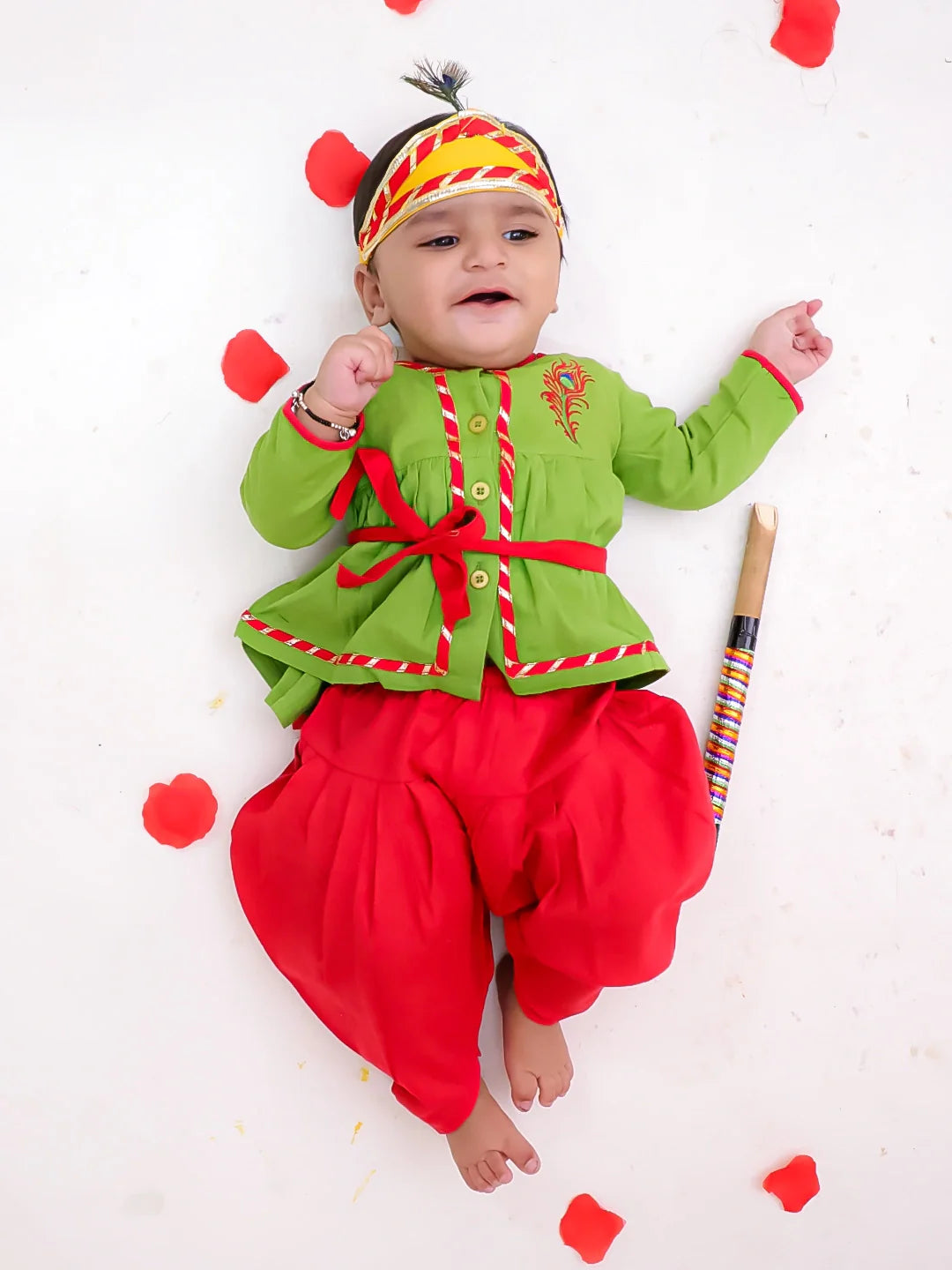 Ethnic Suit Set for Girls - Green | BJ25IN51GRA | DesiQlo