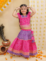 Lehenga Choli Set for Girls - Pink | BJ25LC02PIA