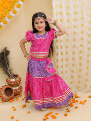 Lehenga Choli Set for Girls - Pink | BJ25LC02PIA