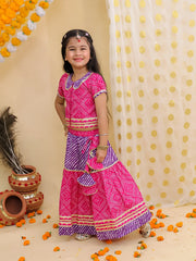 Lehenga Choli Set for Girls - Pink | BJ25LC02PIA
