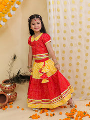 Lehenga Choli Set for Girls - Red | BJ25LC02RDA
