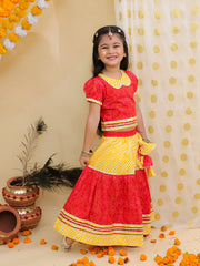 Lehenga Choli Set for Girls - Red | BJ25LC02RDA
