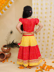 Lehenga Choli Set for Girls - Red | BJ25LC02RDA