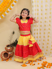 Lehenga Choli Set for Girls - Red | BJ25LC02RDA