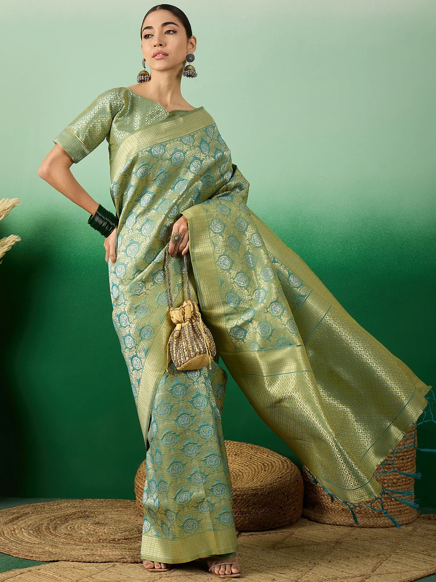 Blue Indian Sari: Womens Ethnic Saree | Designer Sarees India