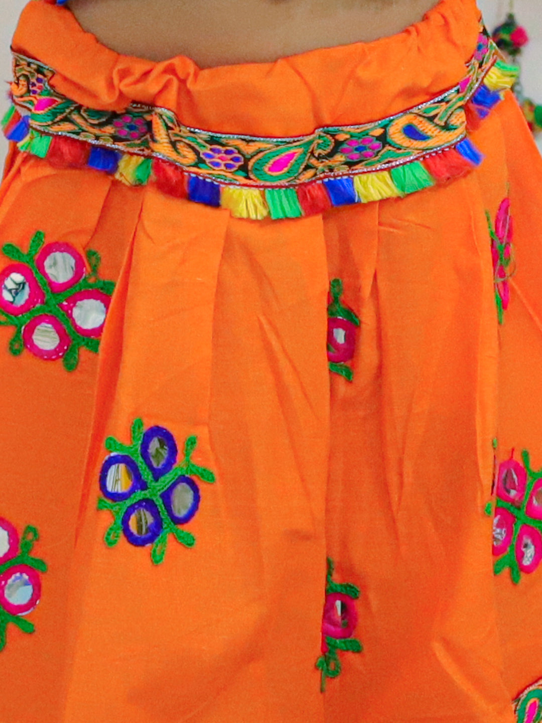 Cotton Lehenga Choli Set for Kids - Orange | BN23LC41ORA | DesiQlo