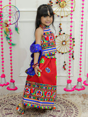 Cotton Lehenga Choli Set for Kids - Red | BN23LC41RDA