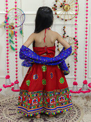 Cotton Lehenga Choli Set for Kids - Red | BN23LC41RDA