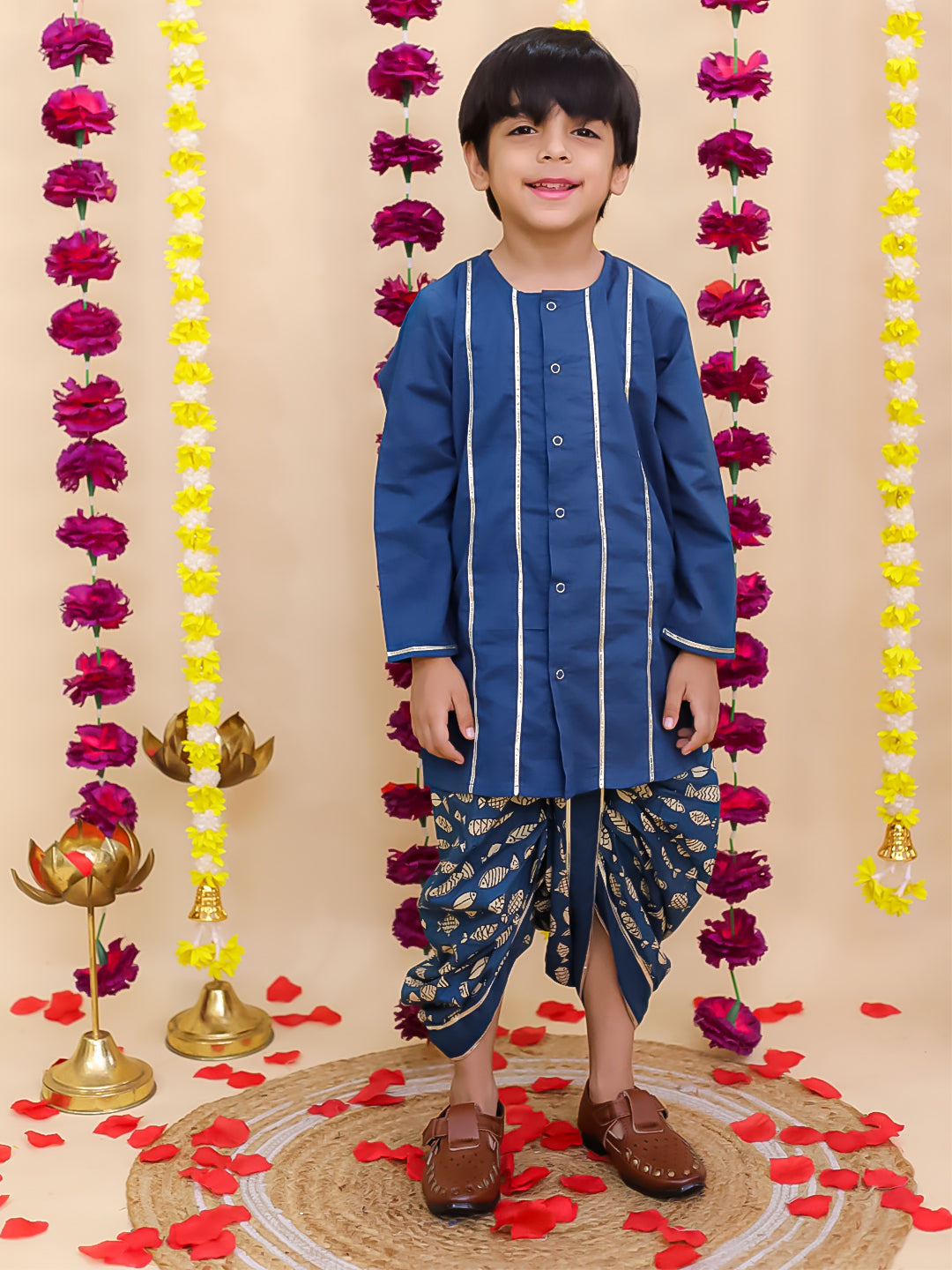 Dhoti Kurta Set for Boys - Blue | BN24DK09BLA | DesiQlo