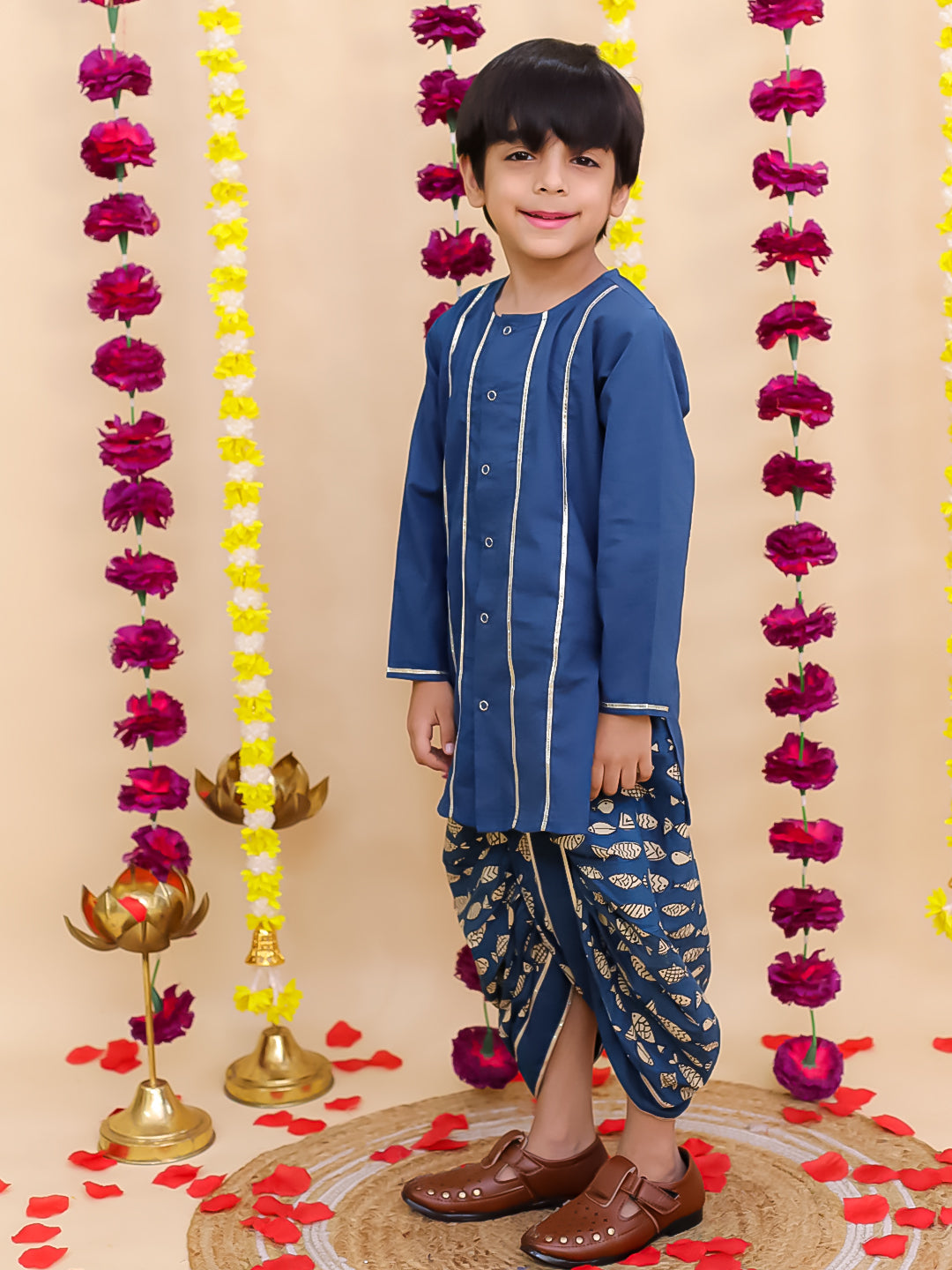 Dhoti Kurta Set for Boys - Blue | BN24DK09BLA | DesiQlo