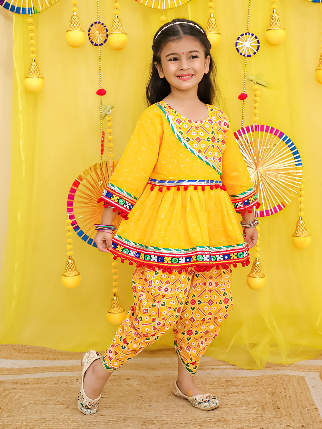 Ethnic Suit Set for Girls - Yellow | BN25IW01YLA | DesiQlo