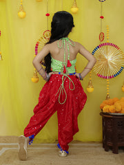 Indo Western Set for Girls - Green | BN25IW03GRA
