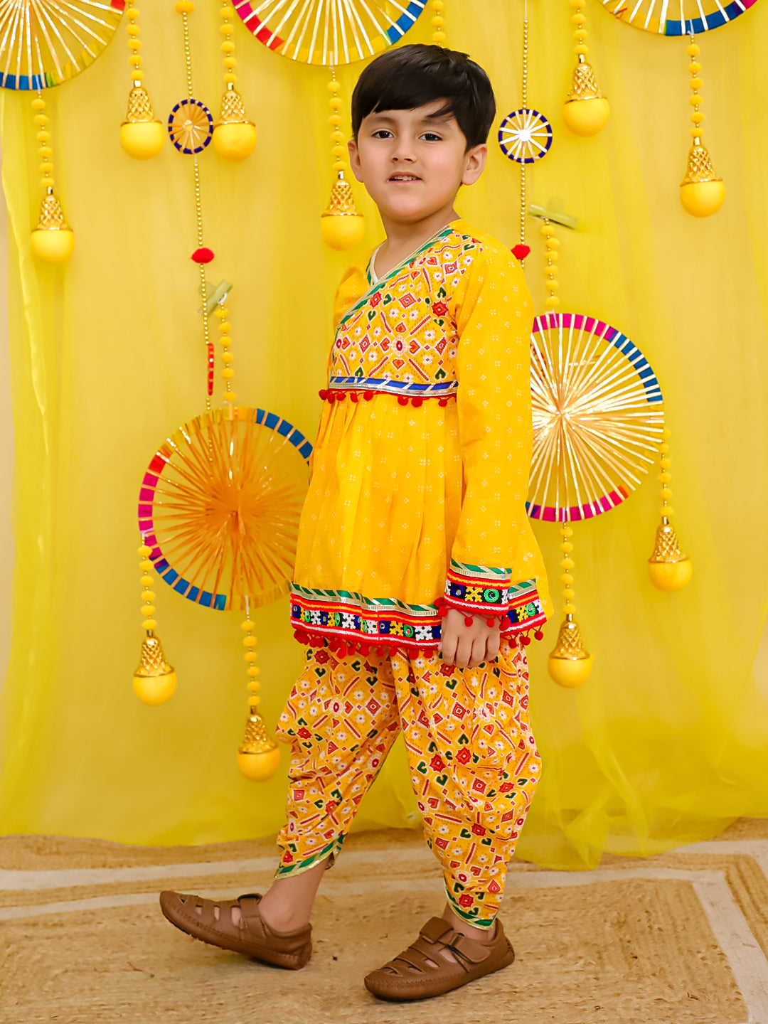 Dhoti Kurta Set for Boys - Yellow | BN25KD01YLA | DesiQlo