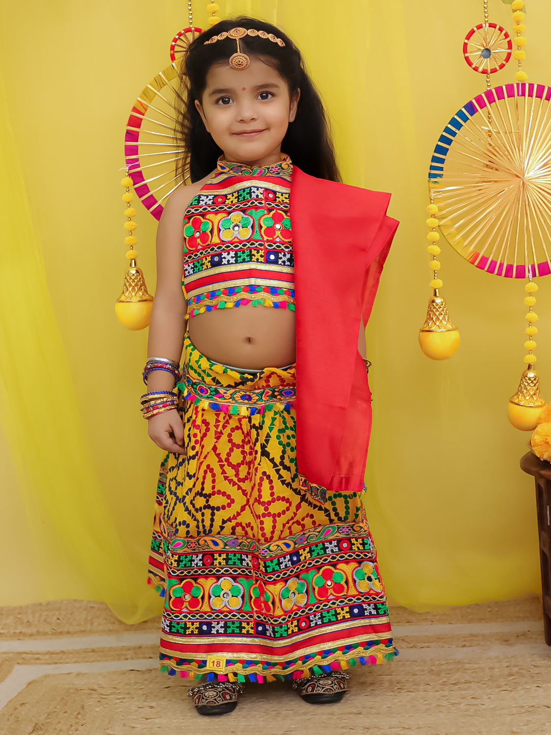 Lehenga Choli Set for Girls - Yellow | BN25LCO5YLA | DesiQlo