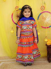 Lehenga Choli Set for Girls - Orange | BN25LCO7ORA