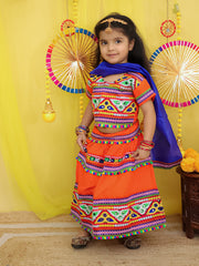 Lehenga Choli Set for Girls - Orange | BN25LCO7ORA