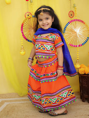 Lehenga Choli Set for Girls - Orange | BN25LCO7ORA