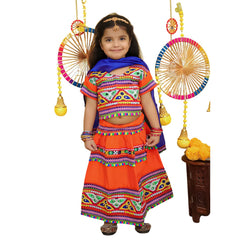 Lehenga Choli Set for Girls - Orange | BN25LCO7ORA