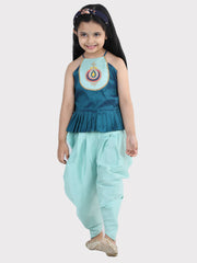 Silk Blend Ethnic Suit Set for Girls - Blue | BR22IW30BLA