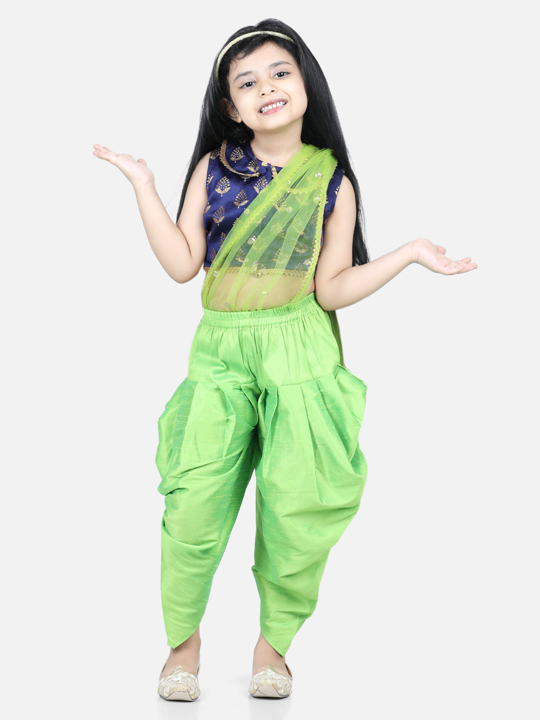 Jacquard Ethnic Suit Set for Kids - Blue | BR22IW32BLA | DesiQlo