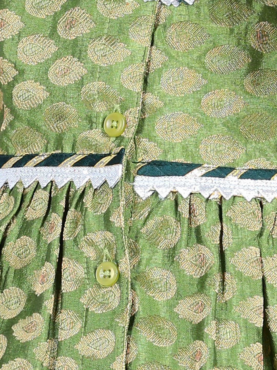 Jacquard Ethnic Suit Set for Kids - Green | BR22IW33GRA | DesiQlo