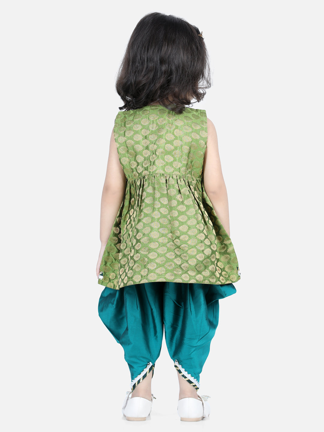 Jacquard Ethnic Suit Set for Kids - Green | BR22IW33GRA | DesiQlo