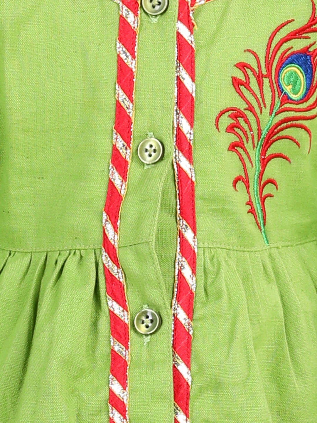 Cotton Ethnic Clothing Set for Girls - Green | BR22IW34GRA | DesiQlo