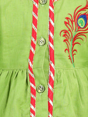 Cotton Ethnic Clothing Set for Girls - Green | BR22IW34GRA