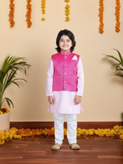 Kurta Pajama Set for Boys - Pink | BR22KP28BPC