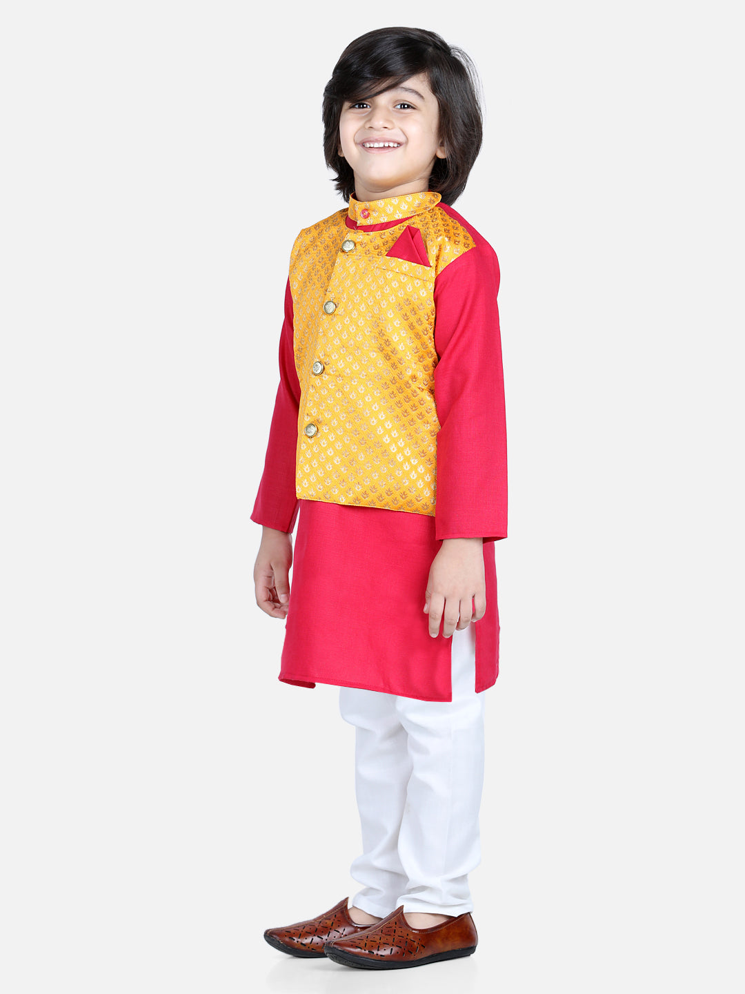 Kurta Pajama Set for Boys - Pink | BR22KP28PIC | DesiQlo
