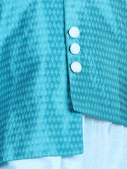 Silk Blend Kurta Pajama Set for Kids - Blue | BR22KP31BLB