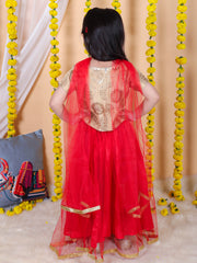Jacquard Lehenga Choli Set for Girls - White | BR22LC41WHC