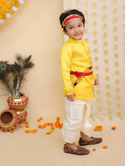 Dhoti Kurta Set for Boys - Yellow | BR23DK47YWC