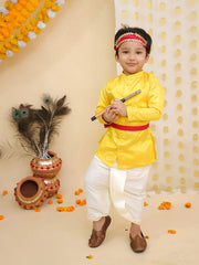 Dhoti Kurta Set for Boys - Yellow | BR23DK47YWC