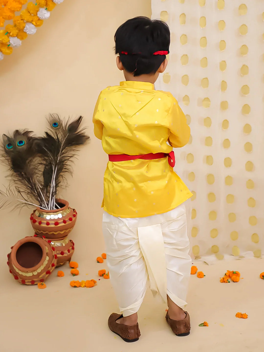Dhoti Kurta Set for Boys - Yellow | BR23DK47YWC | DesiQlo