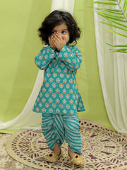 Cotton Dhoti Kurta Set for Boys - Blue | BR23DK50BLA